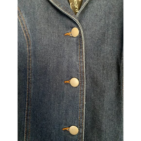 NWT Blue Denim Button-Up Dress With Belted Waist By Allega K - Size M - Picture 13 of 15